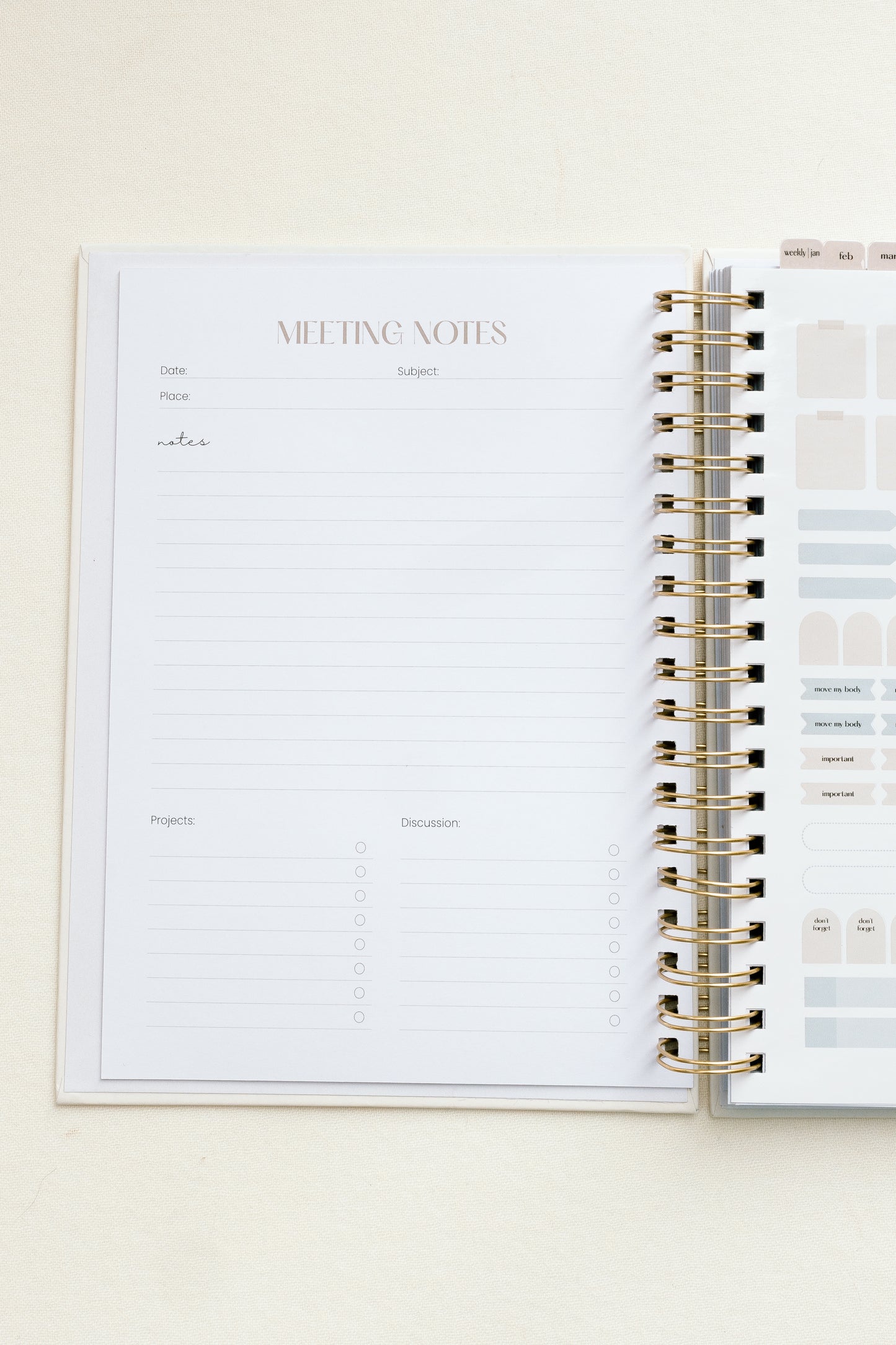 2026 planner meeting notes all-in-one planner organization